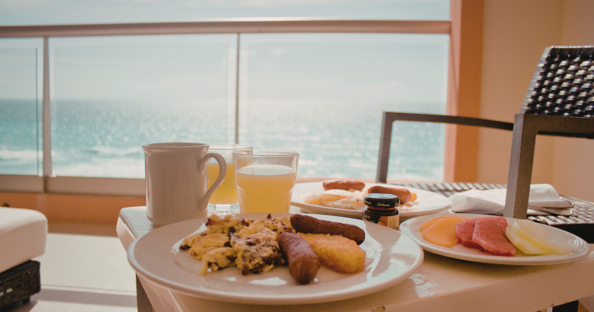breakfast with ocean view